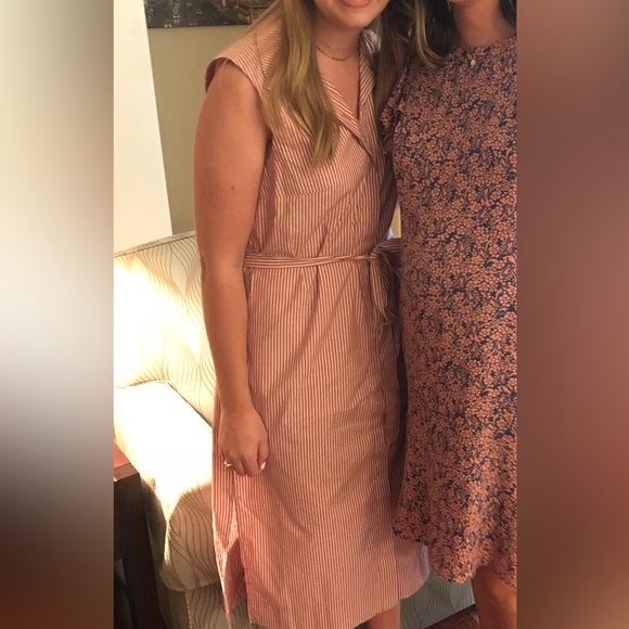 Button down striped midi dress with cutout in the back - Picture 4 of 11